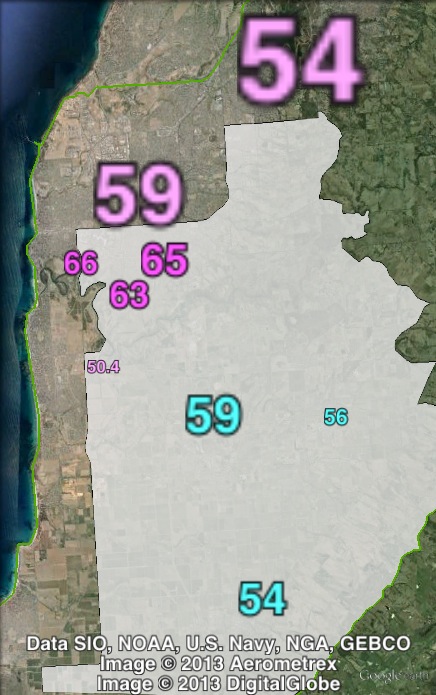 Two-party-preferred votes in Mawson at the 2010 state election.